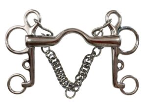 Bocado Pelham con puente embocadura gruesa, inoxidable