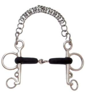 Bocado sefton Pelham partido goma inoxidable