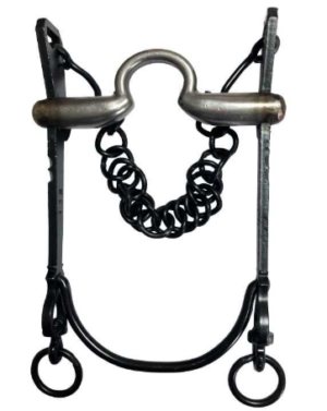 Bocado vaquero pavonado boca de sapo embocadura inoxidable barra curva