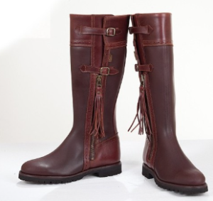 Bota de montería cuero engrasado castaña brillo